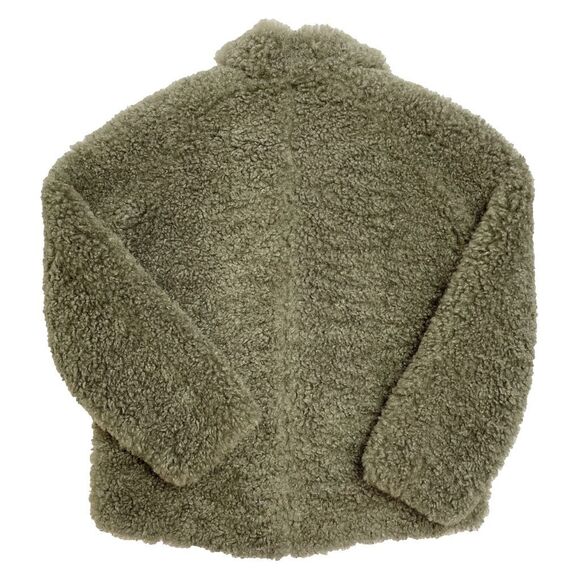Rag & Bone Hesper Faux Fur Shearling Coat Button Front Army Green XS NWT - Picture 2 of 8
